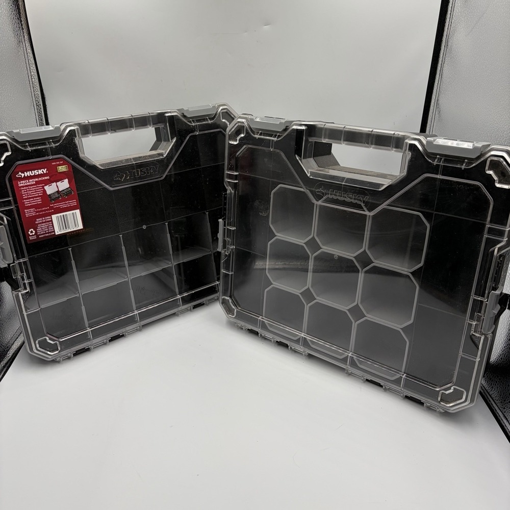 Husky Connect Stackable Toolbox Small Tool Box Parts Organizer 2 Included